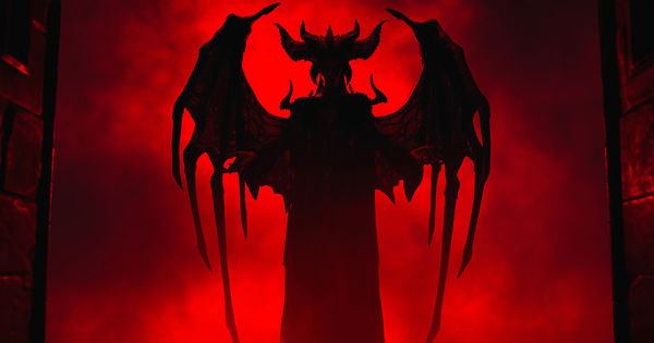A screenshot from a cutscene from Diablo 4 showing Litlith in the shadow