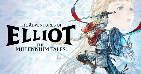 The Adventures of Elliot The Millennium Tales key art showing Elliot in his red hat and cape with a fairy companion